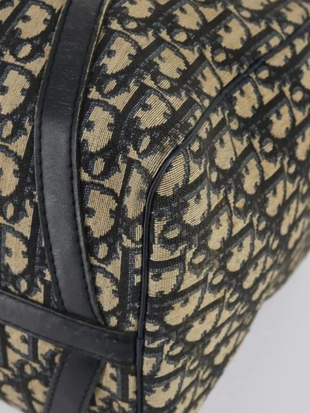 Christian Dior Trotter Canvas Boston Bag Navy Silver - Picture 12 of 15